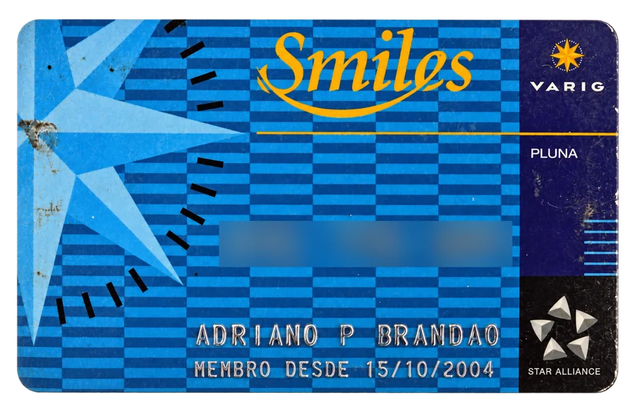 Cartão Smiles da Varig do Adriano Brandão, membro desde 15/10/2004